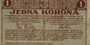 1 Korona - Bielsko/Bielitz Banknote