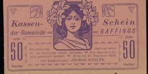 50 Heller - Raffings Banknote