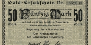 50 Mark - Angerburg/Węgorzewo Banknote