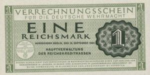 Germany - Third Reich. 1 Reichsmark for Wehrmacht. Banknote