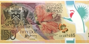 50 Dollars (50 Years of Central Bank of Trinidad and Tobago 1964-2014) Banknote