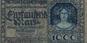 1000 Mark - Glogau/Głogów Banknote