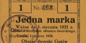 1 Marka - Gutów Banknote