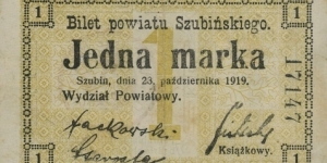 1 Marka - Szubin Banknote