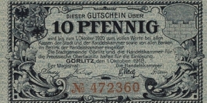 10 Pfennig - Görlitz Banknote