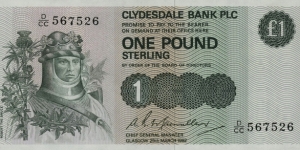 Clydesdale Bank Public Limited Company £1 Banknote
