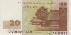 Banknote from Latvia