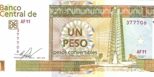 CUBA 1 Peso Convertible
2016 Banknote