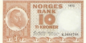NORWAY 10 Kroner
1972 Banknote