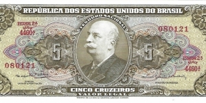 BRAZIL 5 Cruzeiros
1964 Banknote