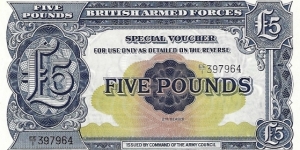 UNITED KINGDOM 5 Pounds
1948
Military Scrip Banknote