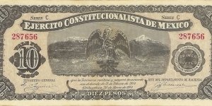 CHIHUAHUA 10 Pesos
1914 Banknote