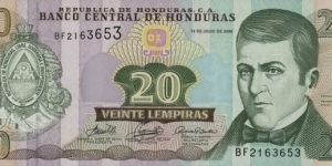 Honduras 20 Lempiras Banknote