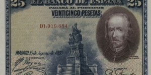 25 Pesetas Banknote