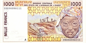 1000 Francs (Serial-99090990111) Banknote