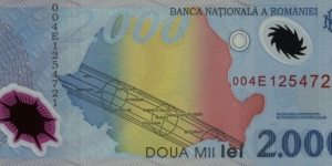 2000 Lei - Total Eclipse of the Sun and Entering the New Millennium. Banknote