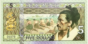 5 Dollars (Pacific States of Melanesia, Micronesia and Polynesia/ Private Issue) Banknote