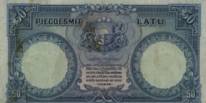 Banknote from Latvia