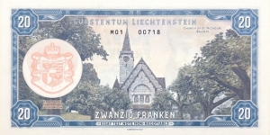 Banknote from Liechtenstein