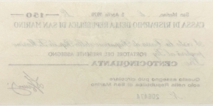 Banknote from San Marino