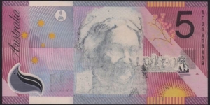 $5 Error Intaglio Ink Fade, General prefix Banknote