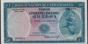 East Timor (Timor Leste) 50 Escudos  Banknote