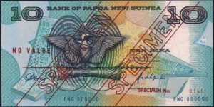 10 Kina Specimen note Banknote