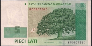 5 Lati Banknote