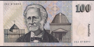 $100, General Prefix. Last paper issue before polymer $100 release. Banknote