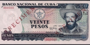 20 Peso Specimen Note Banknote