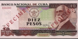 10 Peso Specimen Note Banknote
