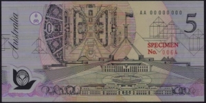 $5 Specimen Note No 0064 Banknote