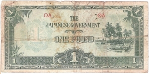 1 Pound(japanese occupation money in Oceania / Palau 1942) Banknote