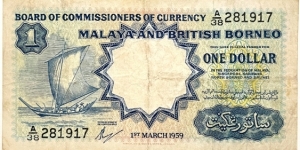 1 Dollar (Malaya and British Borneo 1959) Banknote