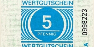 5 Pfennig (Prison
Voucher - DDR/ East Germany 1982-1990) Banknote