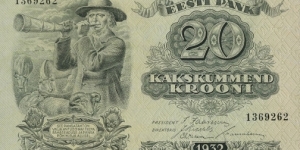 Estonia 20 Krooni 1932 Banknote