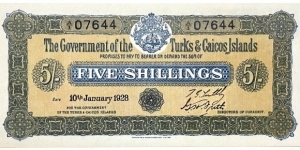 5 Shillings (Modern Reprint) Banknote