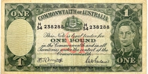 1 Pound (Commonwealth of Australia 1942) Banknote
