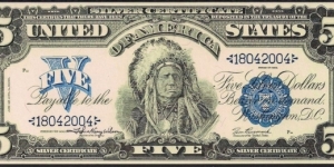 Tim Prusmack 52/300 Series 1899 $5 Chief Silver Certificate Banknote