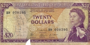 EAST CARIBBEAN STATES
20 Dollars 1965 Banknote