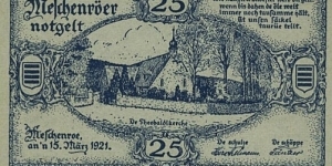 25 Pfennig Notgeld - Meschenroe. Banknote