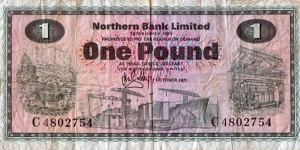 Ulster (Northern Ireland) 1971 1 Pound. Banknote