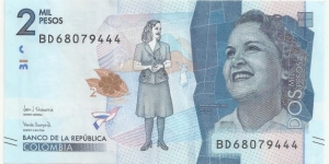 Colombia 2000 Pesos 2019 Banknote