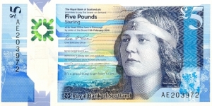 5 Pounds Sterling (Royal Bank of Scotland / 2016)  Banknote