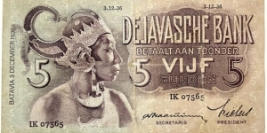 5 Gulden (Dutch East Indies 1936) Banknote