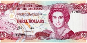 3 Dollars Banknote