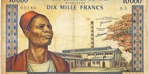 10.000 Francs (Issue of 1970-1984) Banknote