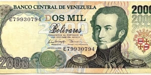 2000 Bolivares Banknote