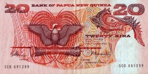 Papua New Guinea N.D. (1977) 20 Kina. Banknote