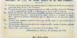 Banknote from Andorra